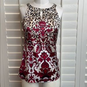 White house black market sleeveless silk blouse